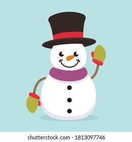 Cute Snowman mascot logo design illustration