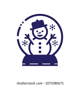 Cute snowman. Merry Christmas and Happy New Year greeting card design template. Modern flat style. Vector illustration