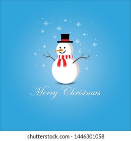 Cute snowman merry christmas vector 