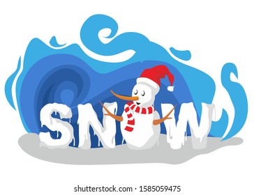 a cute snowman at night