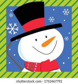 Cute Snowman on frame design