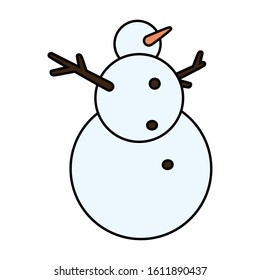 cute snowman on white background vector illustration design