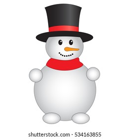 Cute snowman on white background