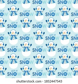 Schneemuster für Grußkarten oder Weihnachtsgeschenkverpackungen, nahtlose Muster