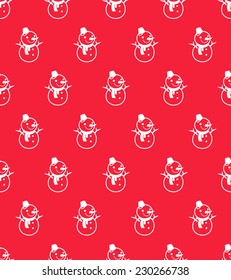 cute snowman seamless pattern Christmas vector