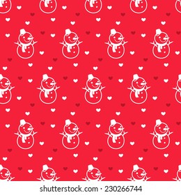cute snowman seamless pattern Christmas vector