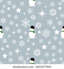 cute snowman seamless pattern design