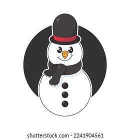Cute snowman simple isolated vector design