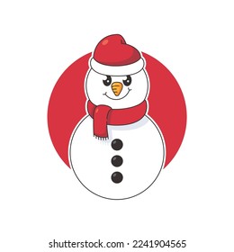 Cute snowman simple isolated vector design