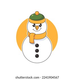 Cute snowman simple isolated vector design