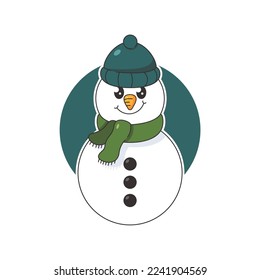 Cute snowman simple isolated vector design
