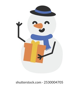 Cute Snowman Vector - 09