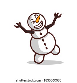 cute snowman vector character illustration