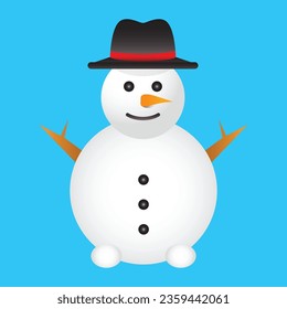 cute snowman vector design on blue background