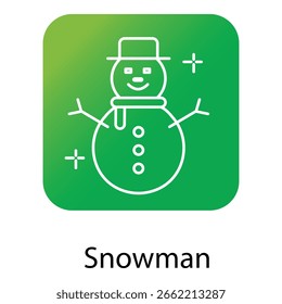 Diseño lindo del icono del Vector del muñeco de nieve para las decoraciones del Festiva del invierno