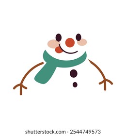 Ilustração Vetor Boneco de Neve Bonito - 01