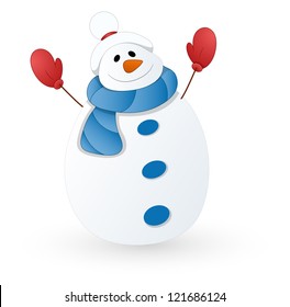 Cute Snowman Vector Illustration