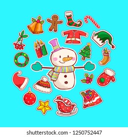 cute snowman vector illustration