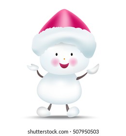 Cute snowman. Vector illustration. Merry Christmas!