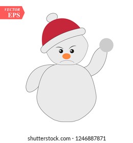 Cute Snowman. Vector Illustration for New Year Greeting Card eps10