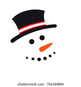 Cute Snowman. Vector Illustration for New Year Greeting Card