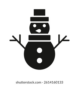 Cute snowman wearing a Santa hat, a fun winter craft icon