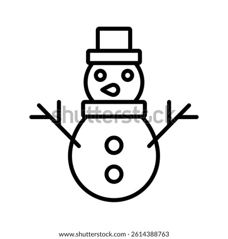Cute snowman wearing a Santa hat, a fun winter craft icon