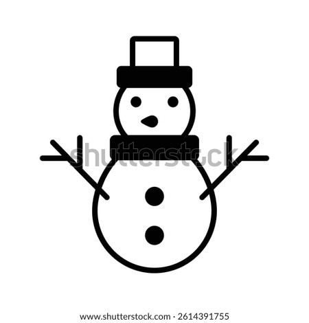 Cute snowman wearing a Santa hat, a fun winter craft icon