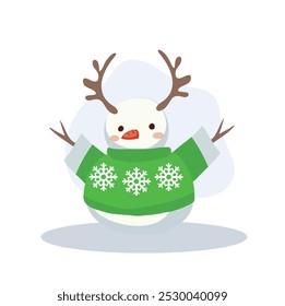 Cute Snowman in Winter Outfit. Perfect for Holiday and Festive Winter Scenes