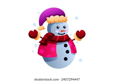 Diseño de pegatina de invierno de Snowman