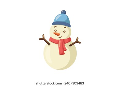 Cute Snowman Winter Sticker Design