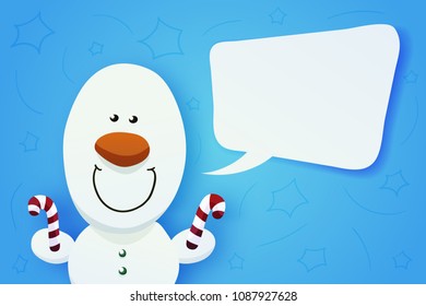 Cute snowman witn christmas lollipops in hands