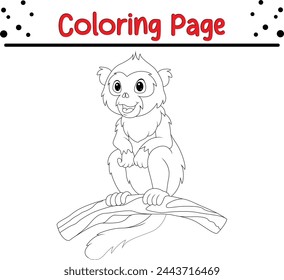 cute snub nose monkey coloring page