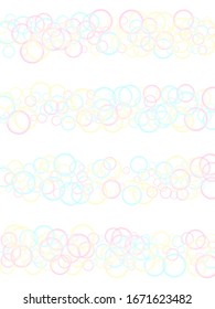 Cute soap bubbles abstract vector background. Pastel pink yellow blue circles. Children bubbles for play. Abstract soap foam vector design. Girlish backdrop with round shapes.