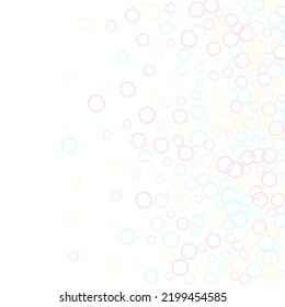 Cute soap bubbles abstract vector background. Pink blue and yellow blurred rings. Children bubbles for play. Pretty minimal background. Girlish backdrop with round shapes.