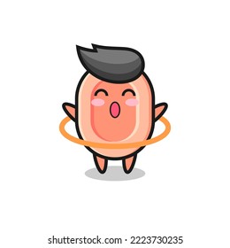 cute soap cartoon is playing hula hoop , cute style design for t shirt, sticker, logo element
