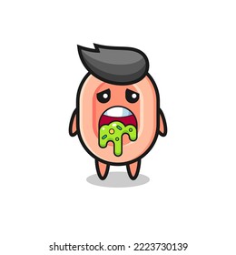 el bonito personaje de jabón con puke , diseño de estilo lindo para camiseta, pegatina, elemento logo