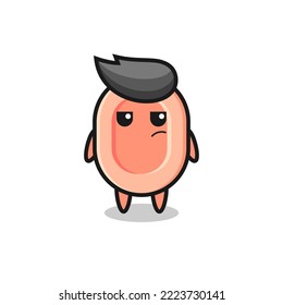 cute soap character with suspicious expression , cute style design for t shirt, sticker, logo element