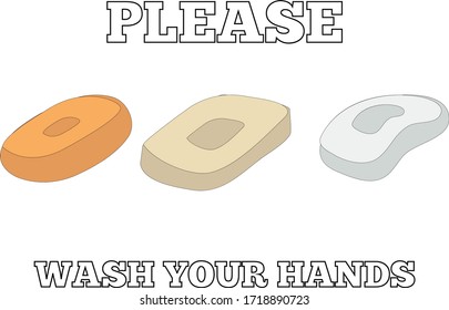 cute soap illustrations set vector