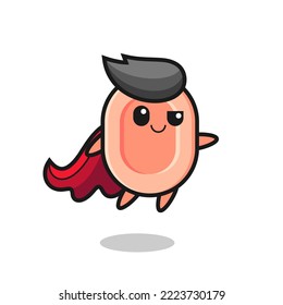 cute soap superhero character is flying , cute style design for t shirt, sticker, logo element