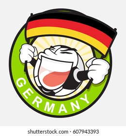 Cute Soccer Ball With Germany Flag Vector
