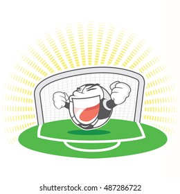 Cute Soccer Ball With Goalpost