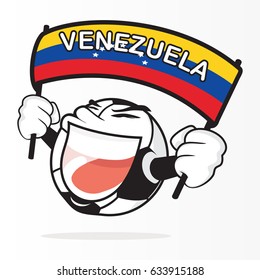 Cute Soccer Ball And Venezuela Flag Vector