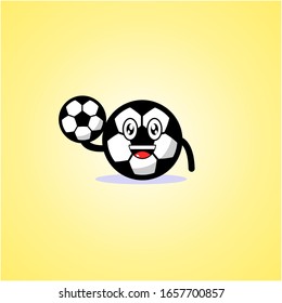 Cute Soccer Cartoon Character Vector Illustration. Outline, Modern, And Funny Art. Perferct For Football Club, Supporter, And Other.