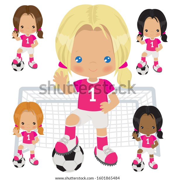 Cute Soccer Girl Vector Cartoon 600w 1601865484 