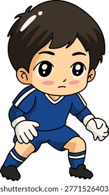 Cute Soccer Ready Stance Character
