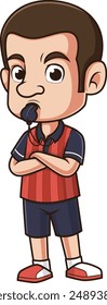 Linda Ilustración vectorial de árbitro de fútbol