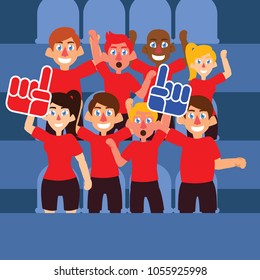 CUTE SOCCER SUPPORTER VECTOR