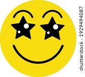 Cute social media Emoji star-struck on isolated white background