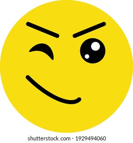 Vektor Stok Cute Social Media Emoji Winky Face (Tanpa Royalti) 1929494060 S...